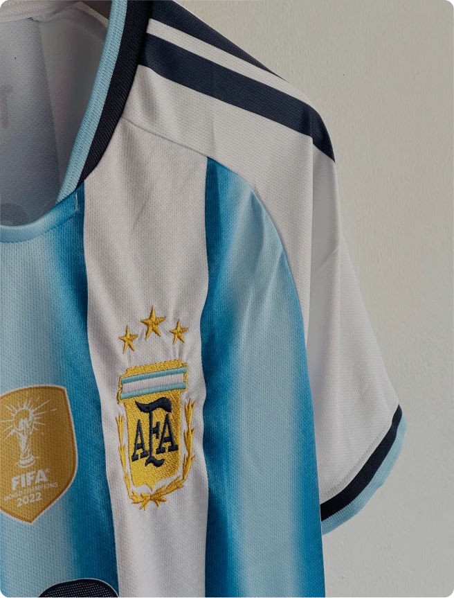 Argentina Home Jersey Embroidery – Messi #10 (Sky Blue & White) 🇦🇷⚽